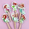 24Pcs Double‑Sided Cartoon Cake Toppers, Toothpick Cupcake Picks, Birthday Party Dessert Table Decorations Supplies