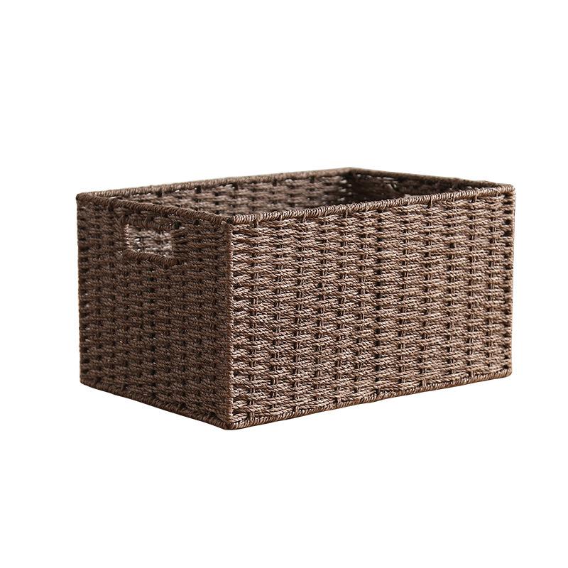 Cesta tejida de almacenamiento para escritorio para refrigerios, juguetes y artículos diversos