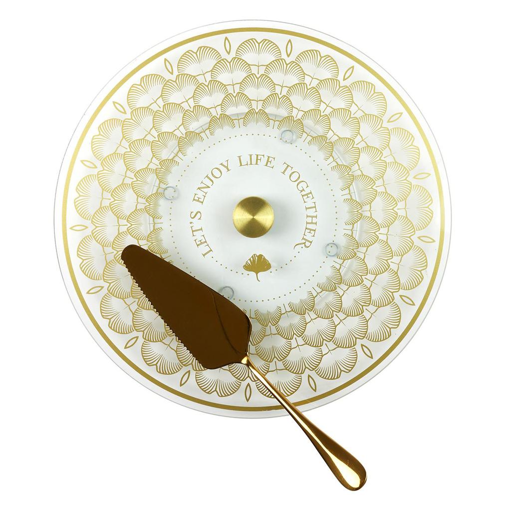 Les Trésors De Lily [A3682] - Gold 'Cleopatra' Pie Server - 22x5 Cm