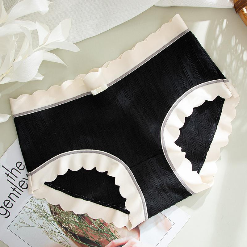 

Не оставляющее следов нижнее белье для женщин со средней талией антибактериальные трусики из чистого хлопка дышащие треугольные трусики L чёрный