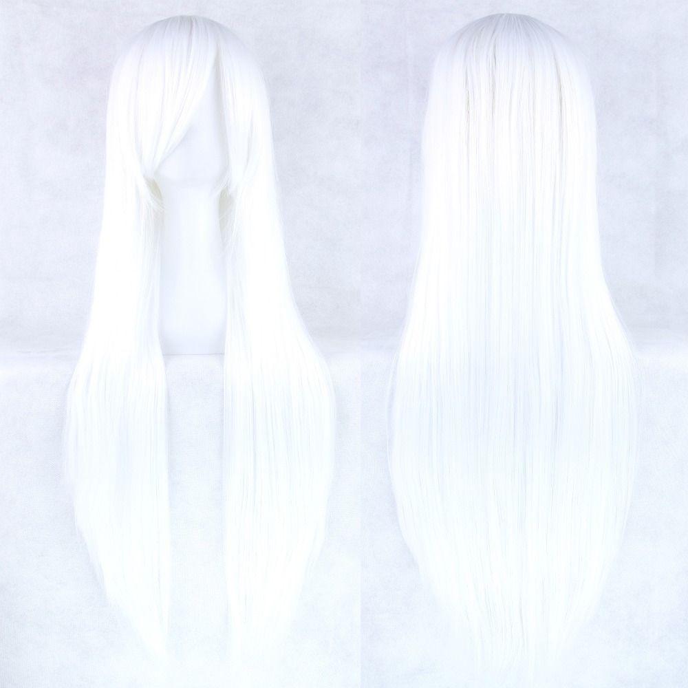 Heat Resistance Long Synthetic Hair 80cm Anime Straight Hairpiece Halloween Cosplay Wigs  Costume