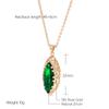 Rose Gold Color Ethnic Bride Pendant Necklace Vintage Jewelry Big Rhombus Natural Zircon Fine Pendant For Women