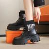Female Short Shoes Very High Heels Autumn Heeled Booties Lace-up With Laces Women's Ankle Boots Y2k Hot On Offer Trend 2024 Boot