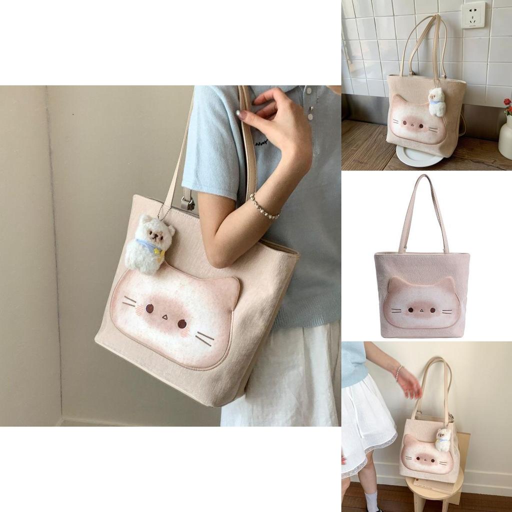 Cartoon Cute Cat Plush Backpack With Creative Design For Girls Daily Use