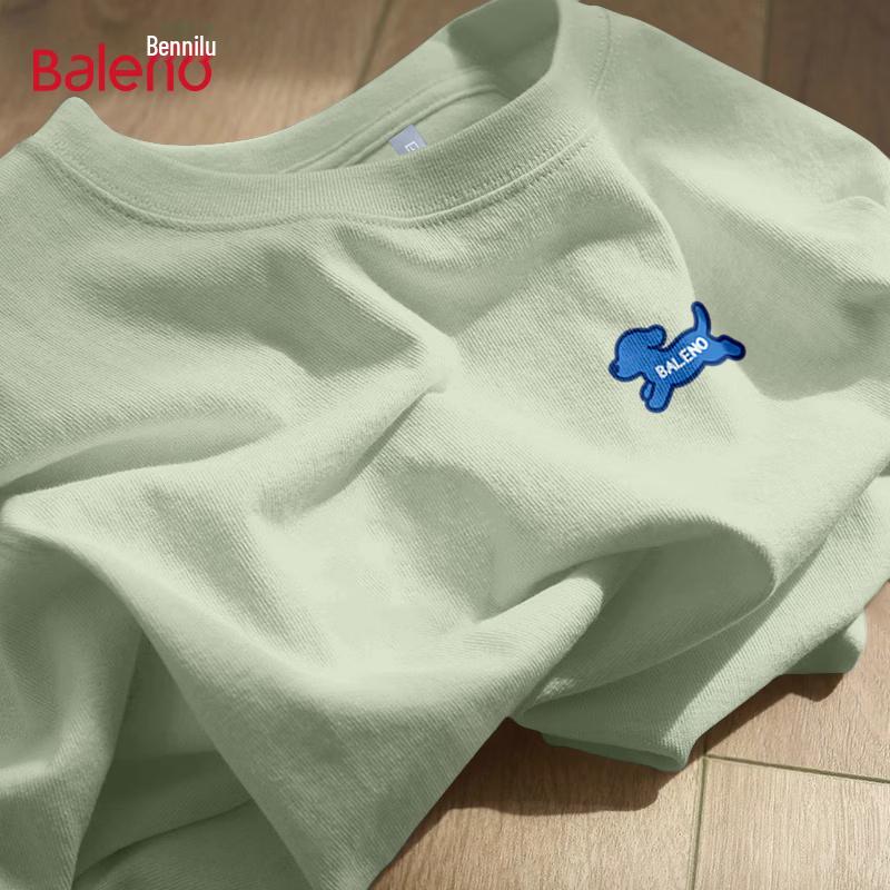 

Baleno Men s BNL Blue Dog Print Cotton Loose Fit T-Shirt M