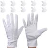 Ailunate White Gloves with Solid for Bus and Taxi and Hotel 10 Pairs Non-Slip Back, Formal, Color, Thin, Sweat-Absorbent, Nylon, Drivers, Elections,