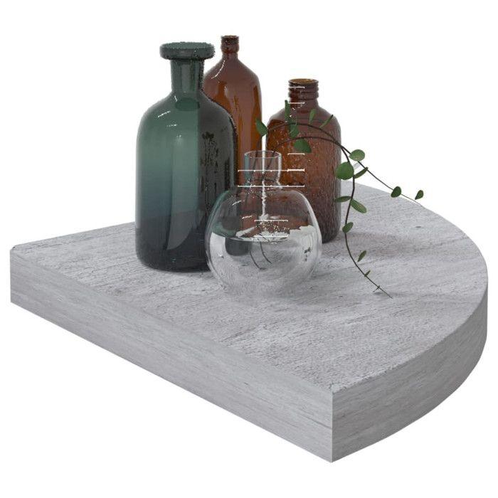VidaXL Étagère d'angle murale Gris béton 35x35x3,8 cm MDF