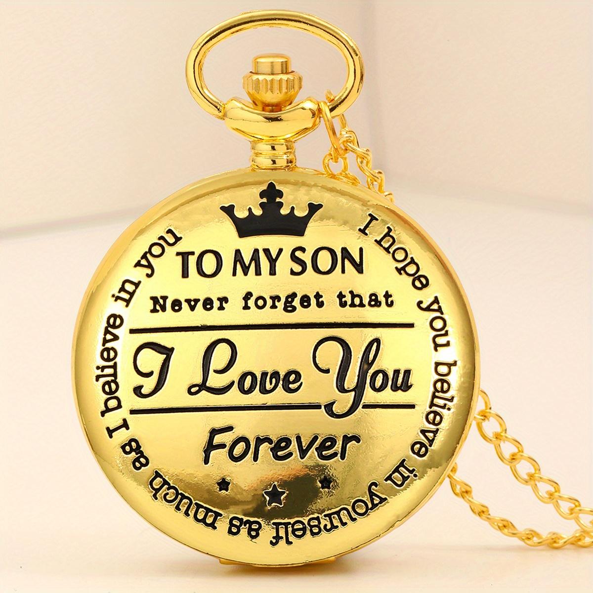 

Мужские карманные часы моему сыну, я люблю тебя, лучший подарок, кварцевые карманные часы, цепочка для часов, мужской подарок