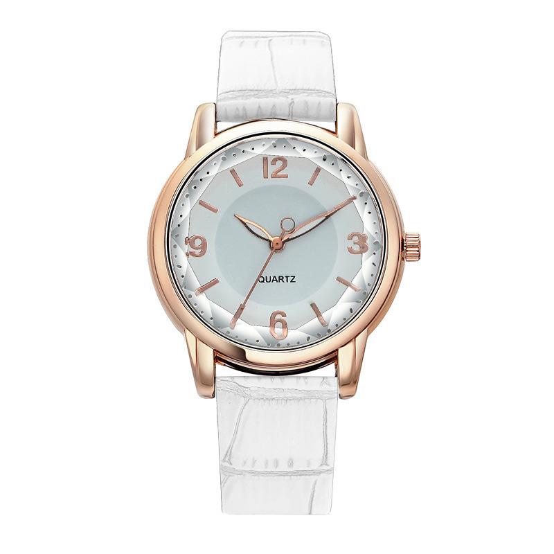Two-Tone Quartz Women's Watch with Leather Strap - Creative Style