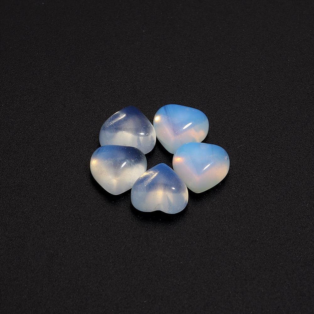 5pcs/lot 10mm 25mm Natural Stone Cabochon Agate Tiger Eye Opal Heart Shape Cabochon Beads For DIY Charms Ring Necklace Accessory