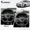 Real Hard Carbon Fiber For KIA Stinger 2018 2019 2020 2021 2022 2023 Car Steering Wheel Panel Cover Interior Trim Accessories.