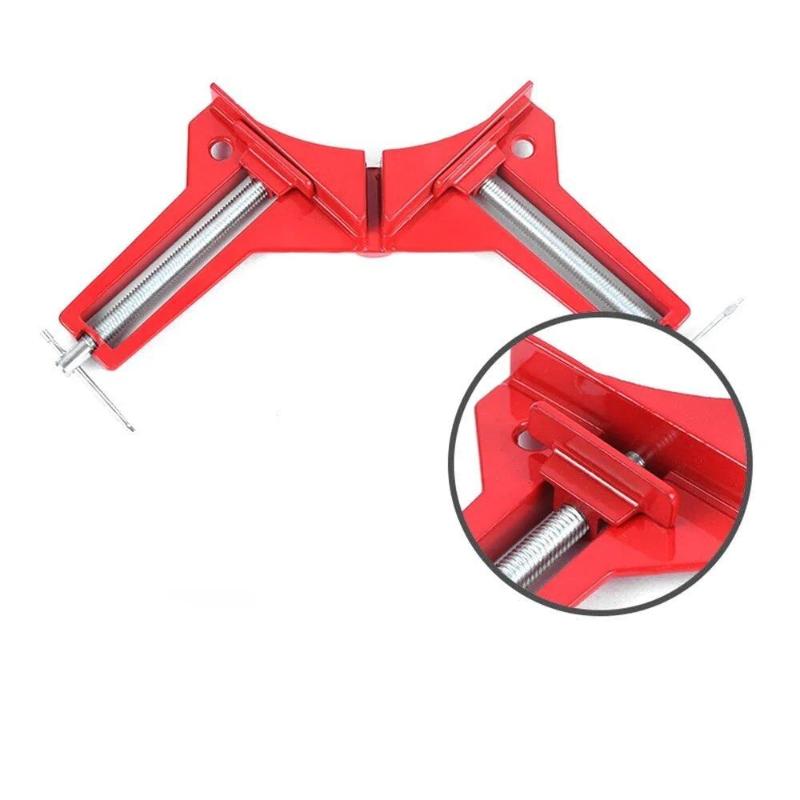1/4 Pcs Heavy Duty 90 Degree Right Angle Clamps Adjustable Screw For Woodworking Picture Framing Diy
