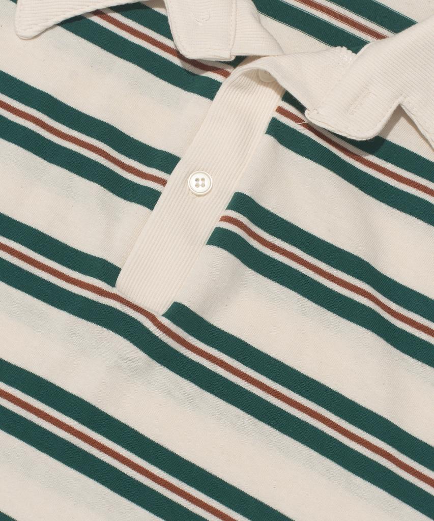 CARGOBROS FÜR DAMEN Gestreiftes lockeres Poloshirt (Elfenbein)