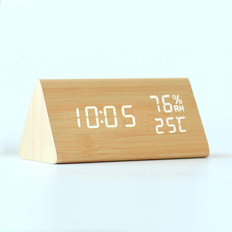 HANDUNYOU Creative Wooden Digital Alarm Clock