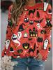 2025 autumn and winter Halloween element explosion 3D digital printing women's crew neck sweater