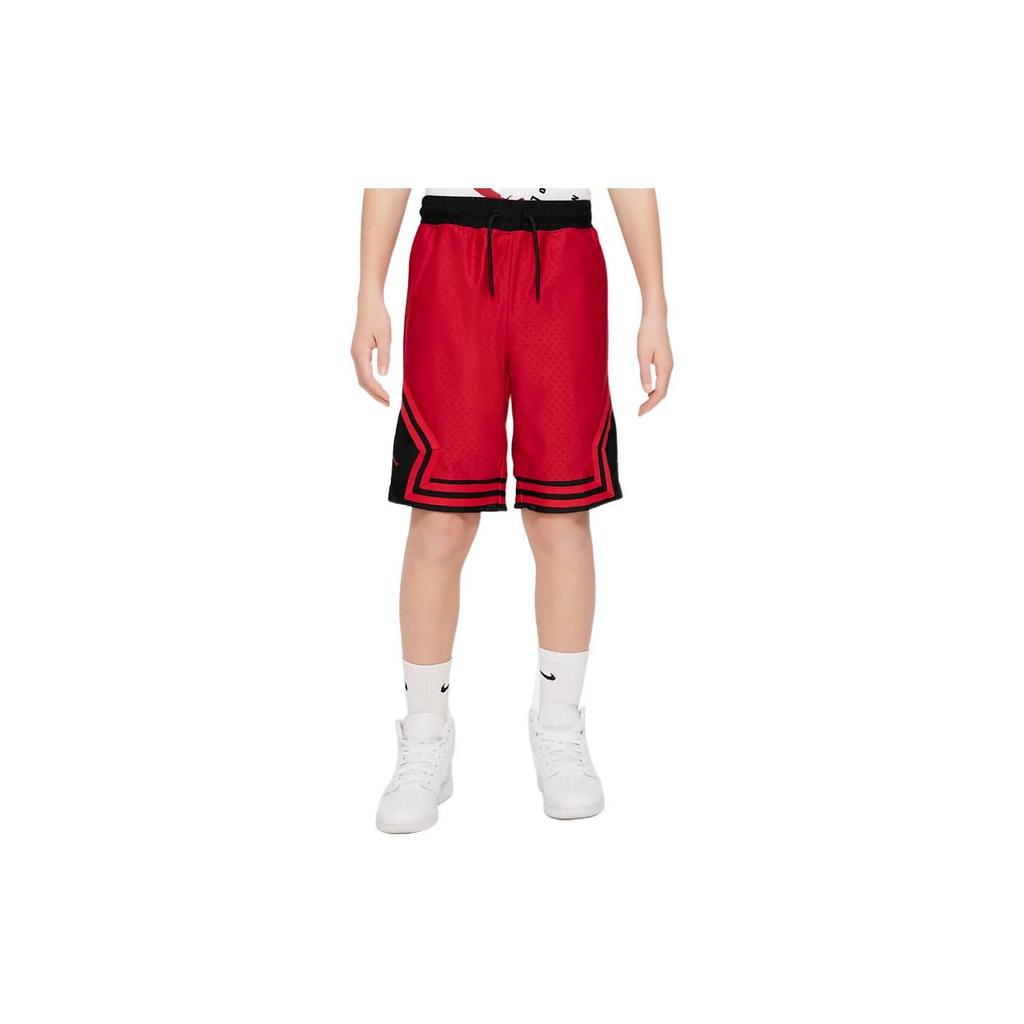 Jordan SS22 Logo Print Stripe Casual Sport Shorts Kids Bottoms Fitness-Red DR8097-687
