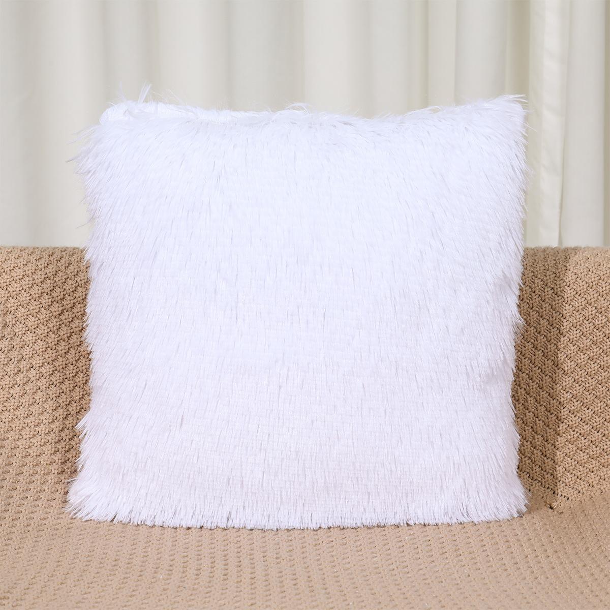

1pc Soft Plush Pillow Cover 43x43cm Solid Color Cushion Cover Square Patterned Cushion Cases for Sofa Bedroom Car Livingroom 43x43cm