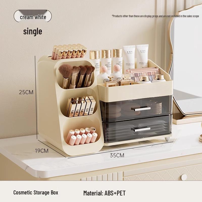 Dustproof Makeup & Skincare Organizer Box: Desktop Storage for Cosmetics