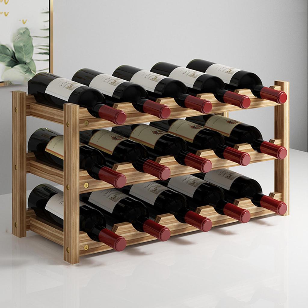 2/3/4 Tiers Wooden Wine Racks Home Bar Party Display Glass Holder Shelf Decoration Red Wine Storage Rack Stand Organizer