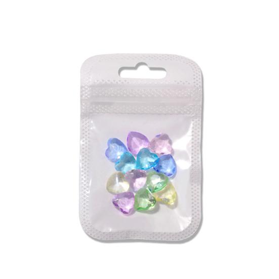 

10 шт., подвески для ногтей со стразами, прозрачные 3D-эффекты, смешанные цвета, стильное украшение в форме сердца для маникюра для домашнего использования 4