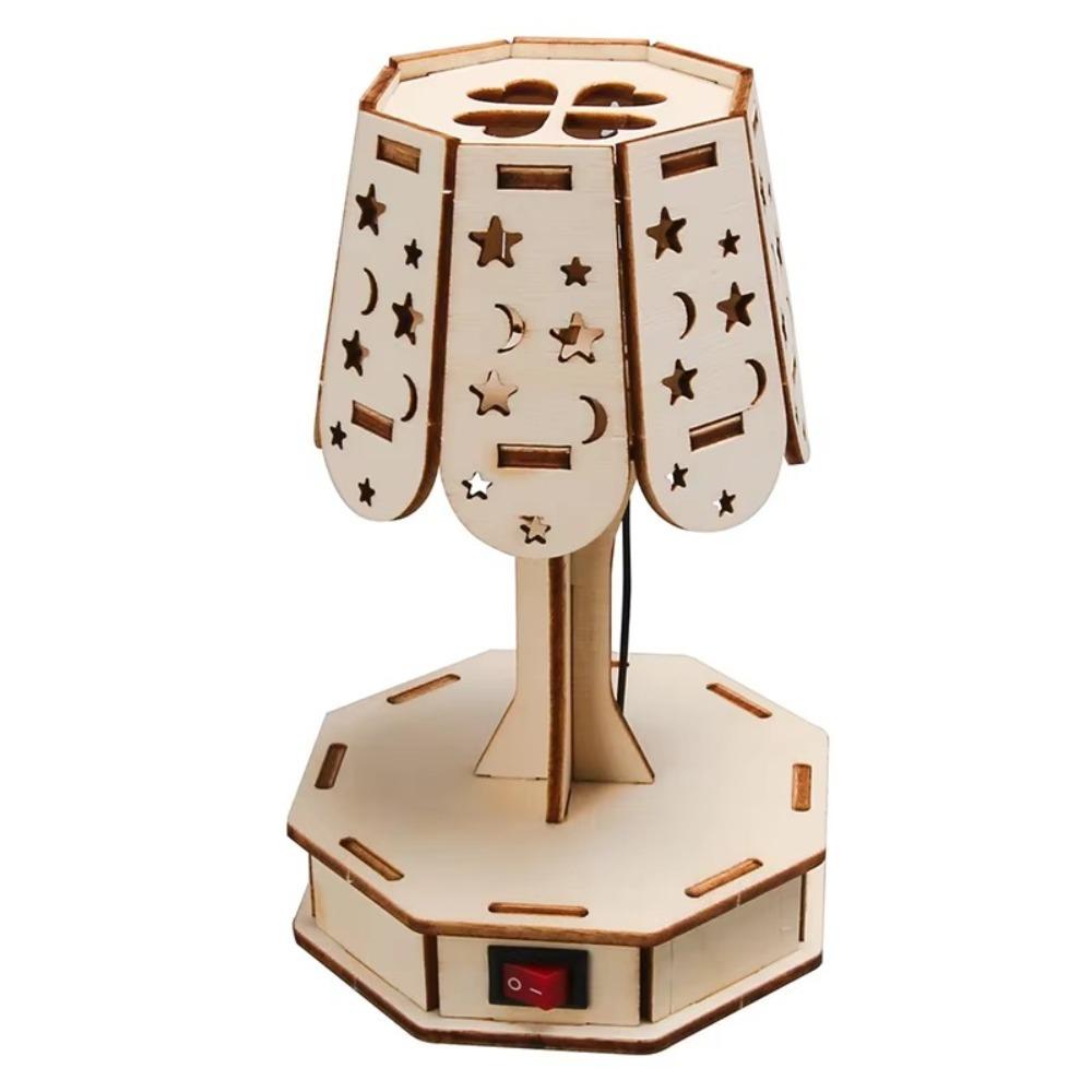 Assembly Model Set Building Model Kits Wooden Light-controlled Lamp Wooden Puzzle Games  Home