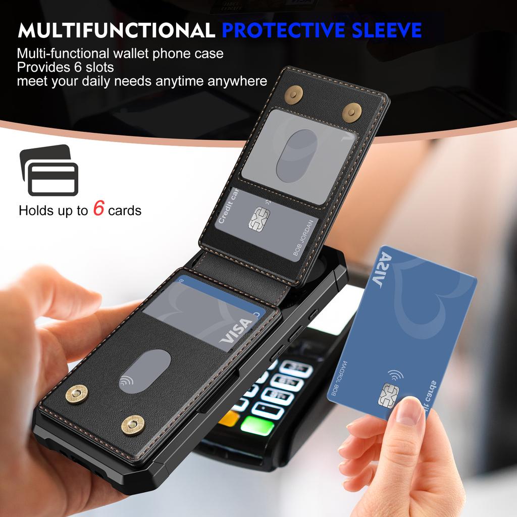 For iPhone Air Magnetic Case Detachable Card Slot Kickstand Leather + TPU Phone Cover