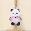 Panda Plush Keychain With Cartoon Milk Bottle And Colored Bow For Kids And Collectors