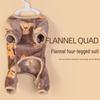 Combinaison pour chien à quatre pattes en flanelle ours en peluche - Vêtements chauds d'automne pour animaux de compagnie