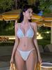 2024 Korean Style Push-Up Bikini for Women - Sexy Back, Large Bust, Solid Color Two-Piece