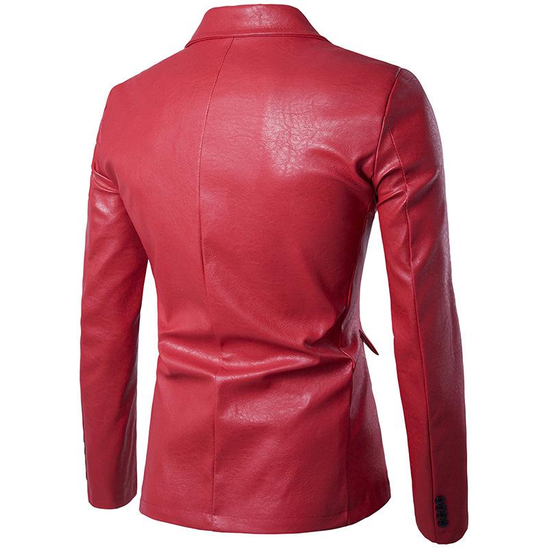 2019 Men's European & American Slim Fit PU Leather Suit X307