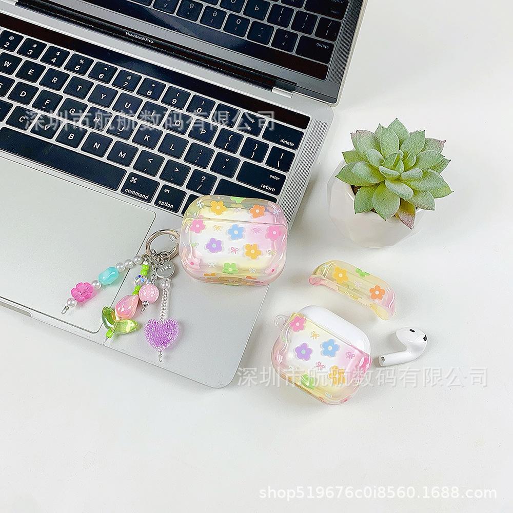Smudge color flower pendant for AirPods 1 apple protective case bluetooth pro1 generation 1 generation earphone case