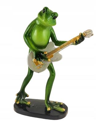 Funny Decorative Figurine Green Frog with Guitar Guitarist