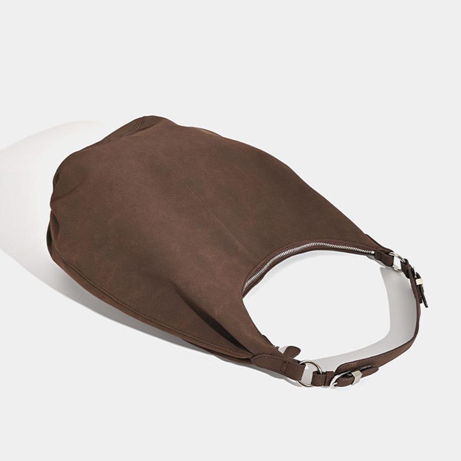 Sac à Bandoulière Hobo Froissé en Daim pour Femme avec Fermeture Éclair Grande Capacité Sac à Main Sac Décontracté Sac de Trajet et de Voyage Sacs à Main et Sac à Main