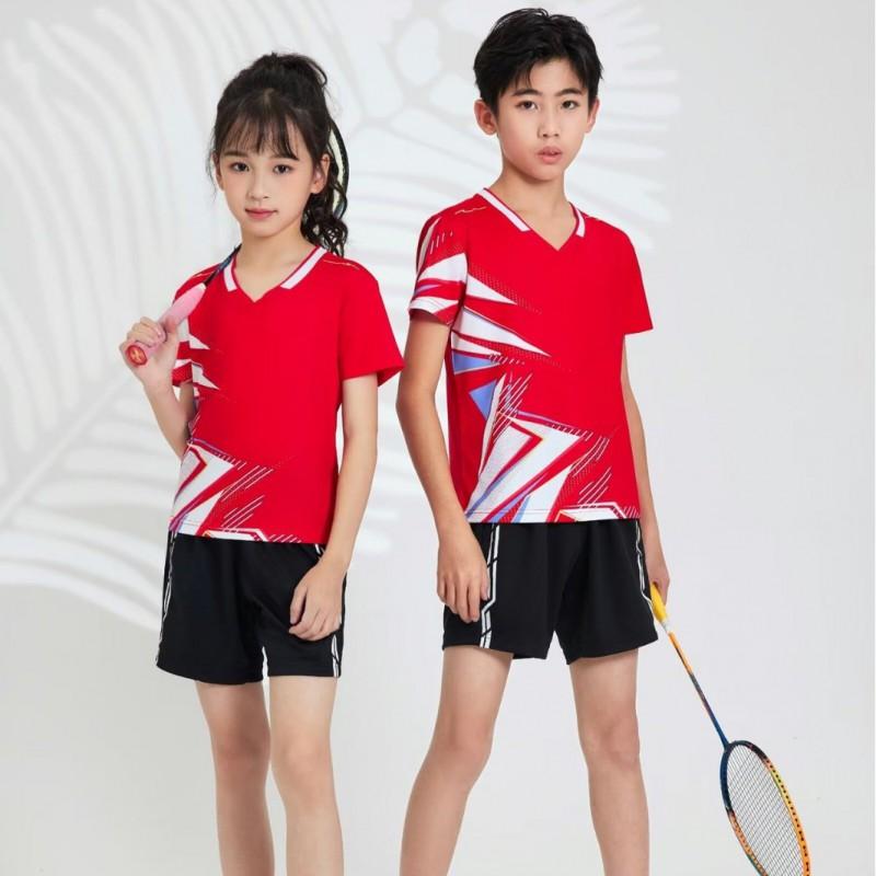 Quick-Dry Spandex Training Uniform Kids Adults Table Tennis Badminton Volleyball Pickleball Sportswear Set