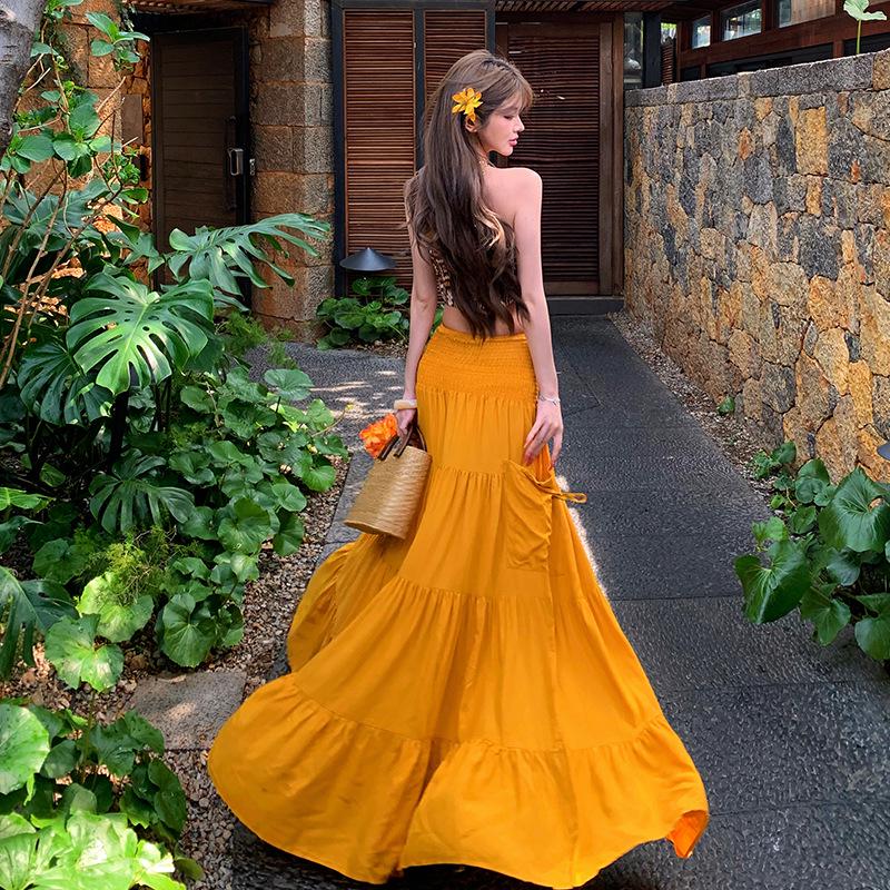 Ethnic Summer 2026 Beach Dress - Slimming Fairy Skirt for Sanya Travel