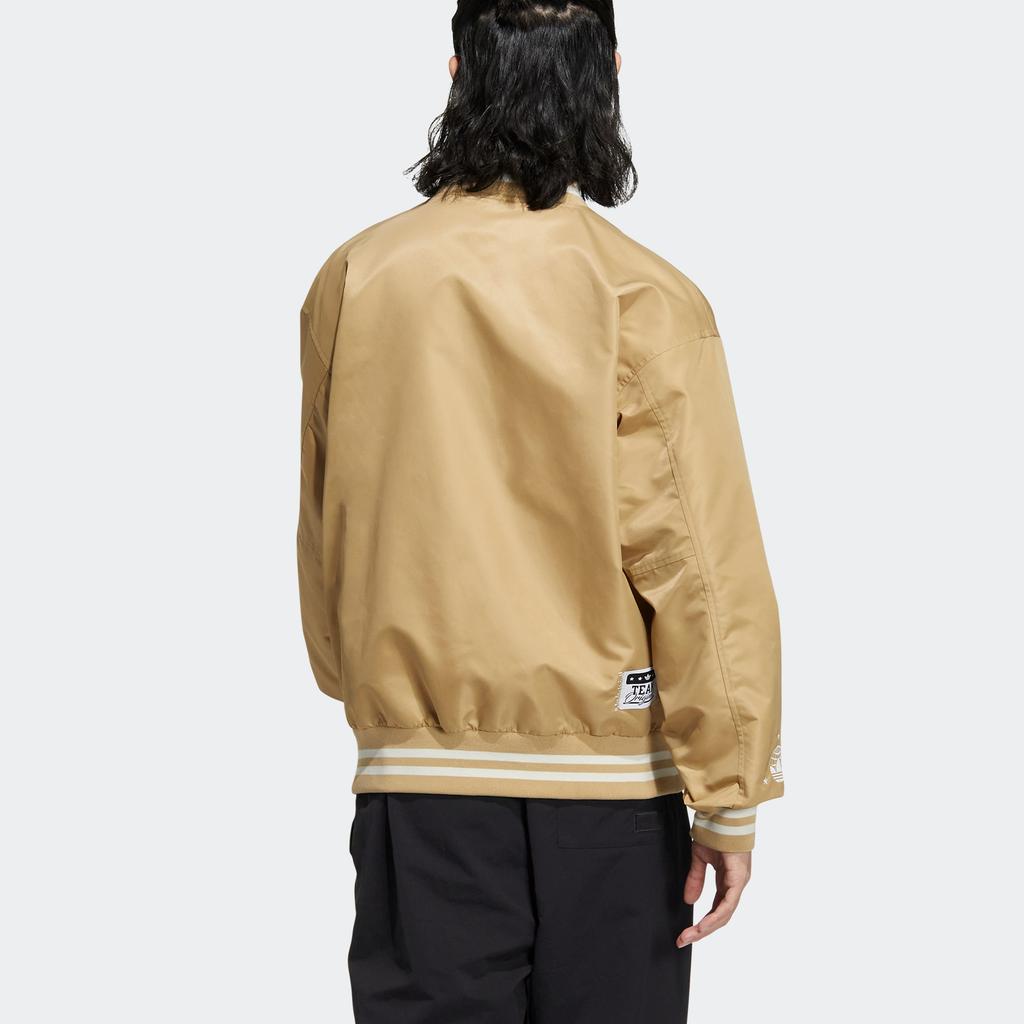 Adidas Originals Trefoil Vintage Logo Patch Sports Loose-Fit Jacket Men Jacket Light-Khaki HY1358