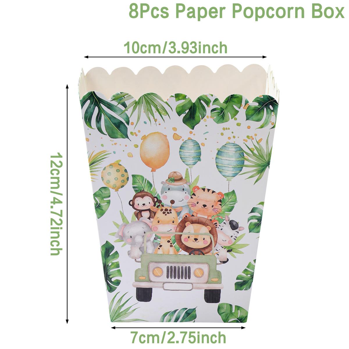 

Jungle Animal Popcorn Boxes Zoo Treat Boxes Paper Jungle Theme Birthday Party Supplies Baby Shower Favor Movie Night Decorations as shows