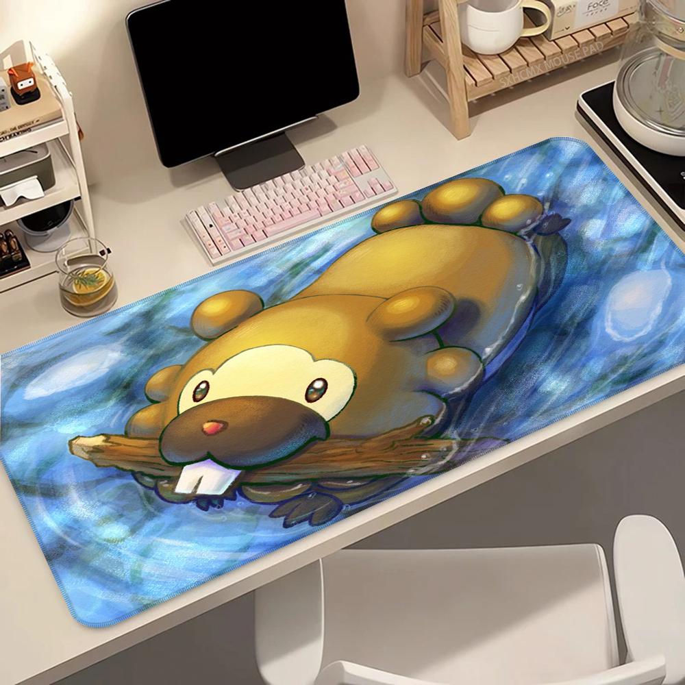 Kawaii Anime Large Gaming Mouse Pad P Bidoof Speed Desk Mat Gamer Keyboard Mousepad HD Home Office Desk Accessories
