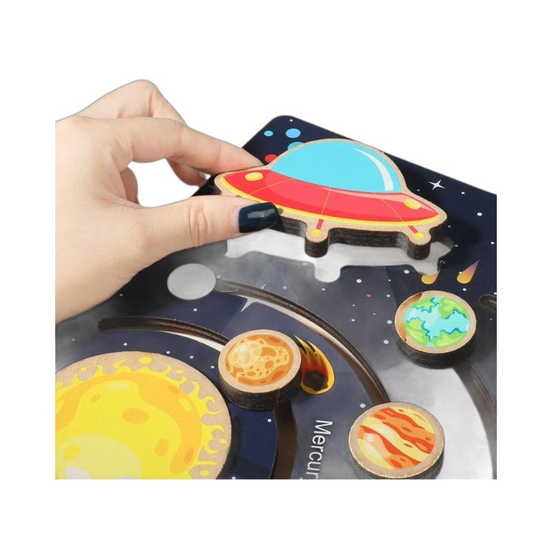 Children's Nine-Planet Solar System Educational Puzzle: Early Learning, Cognitive Movement, Scientific Exploration.