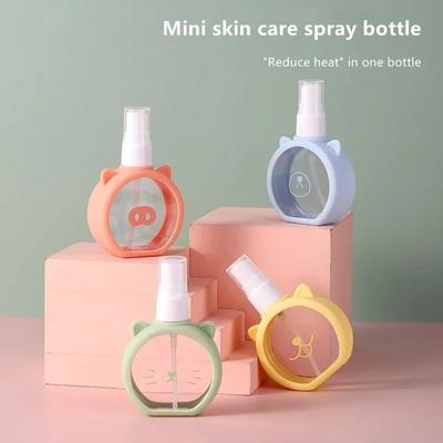 55ml Cartoon Cat Small Spray Lahvička na dezinfekci Alkohol Lahvička na jemný make-up Roztomilá lahvička se silikonovým krytem na parfém