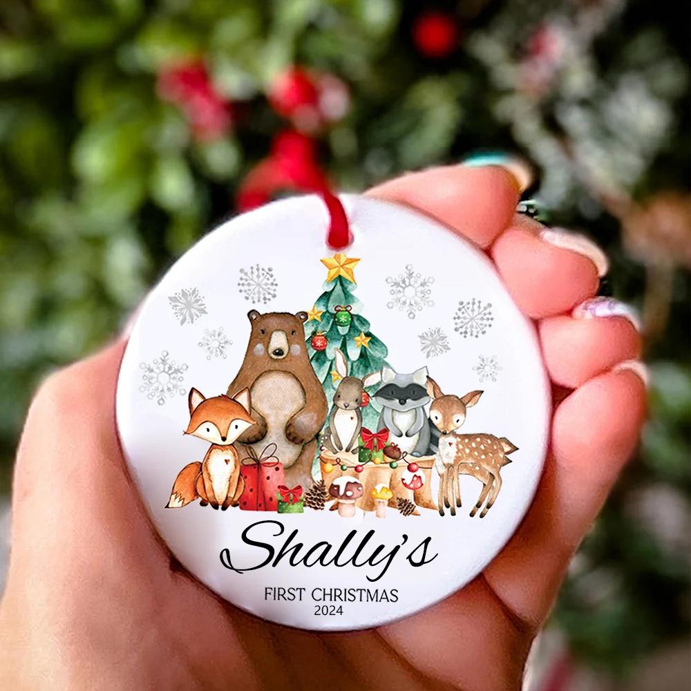 Personalized Baby's First Christmas Ornament Custom 1st Christmas Keepsake Newborn Baby Gift Baby Boy Girl Ornament