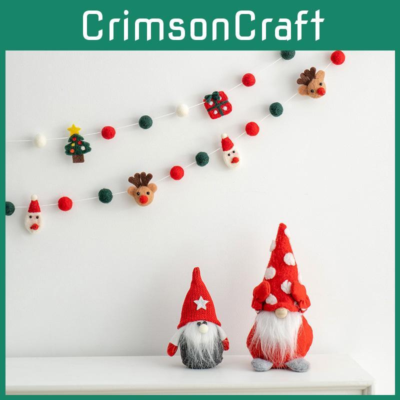 Christmas Scene Wall Art Wool Felt Ornaments Seasonal Home Decoration Supplies