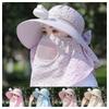 Windproof Tea Picking Hat Full Face Cover Women Sun Hat Electric Fan Bucket Hat  Mountaineering