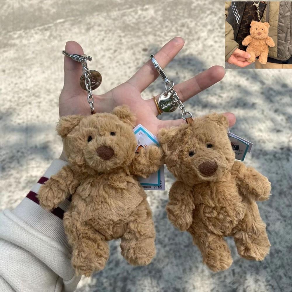 Barcelona Bear Plush Toy Keychain Mini Cute Stuffed Bear Doll Pendant Gift for Girlfriend
