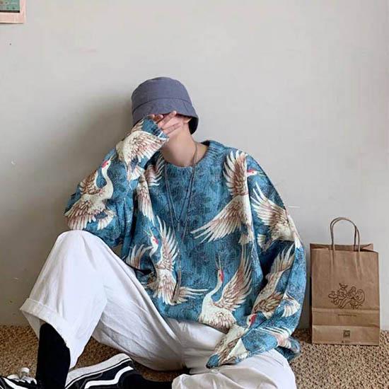 Spring and Autumn Sweater Men and Women Korean Edition Personality Couple Loose Knitted Sweater