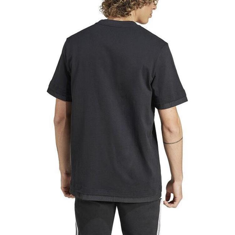 adidas T Shirts Men's Black Crew Neck Moderate Straight Fit IN3711