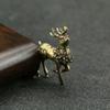 2Pcs/set Elk Deer Figurines Micro-carved Pocket Copper Deer Durable Pure Copper Elk  Living Room