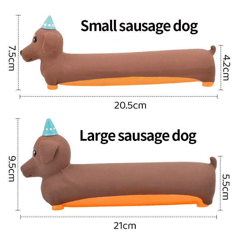 Dog Chewing Toy Simulated Dachshund Squeaky Pet Toy Bite Resistant Puppy Toy Training Silicone Teeth Cleaning Dog Toy Supplies