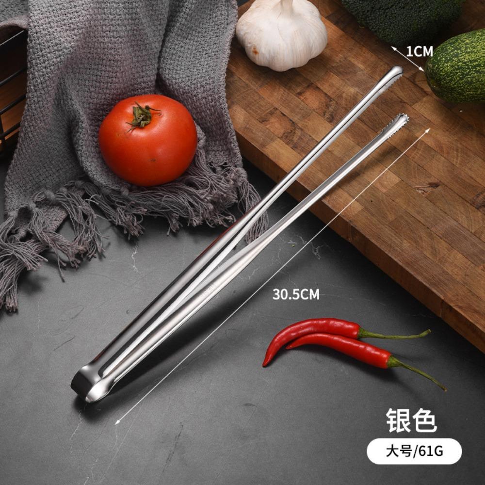 Stainless Steel Grill Tongs Food Clip BBQ Steak Clip Bread Tong Cooking Utensils Party Non-Slip Kitchen Gadgets Accessories