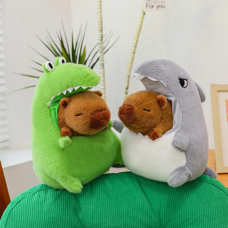 Cute Crocodile Shark Capybara Peripheral Plush Doll Capibara Plush Doll Kawaii Stuffed Animal Doll Kids Birthday Gift Toys